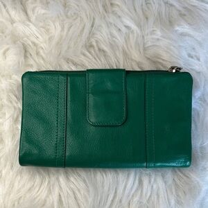 Mancini Emerald Green Textured Leather Wallet